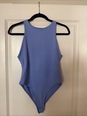 High-Neck Zara bodysuit in Periwinkle